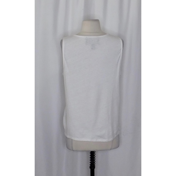 Anthropologie JAMES COVIELLO White Martigues Lace Shell Tank Top Linen Medium - Picture 10 of 14